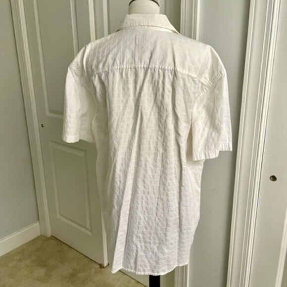 GAP Men's White Button Down Short Sleeve Shirt XL - Picture 3 of 6